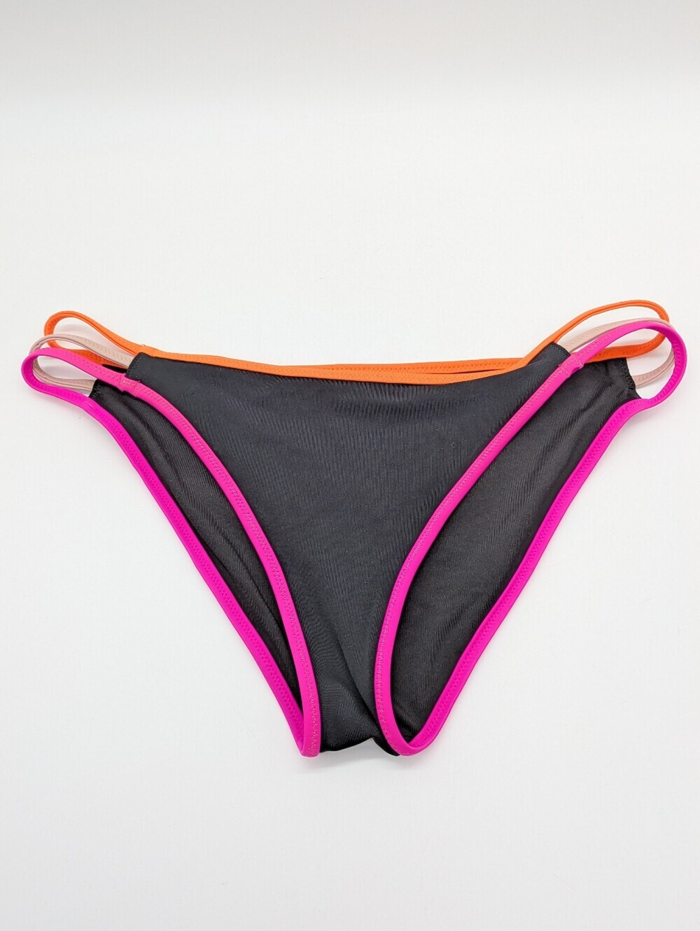 ✨3/$15 Victoria's Secret Strappy Cheeky Black Pink Orange Bikini Bottom M